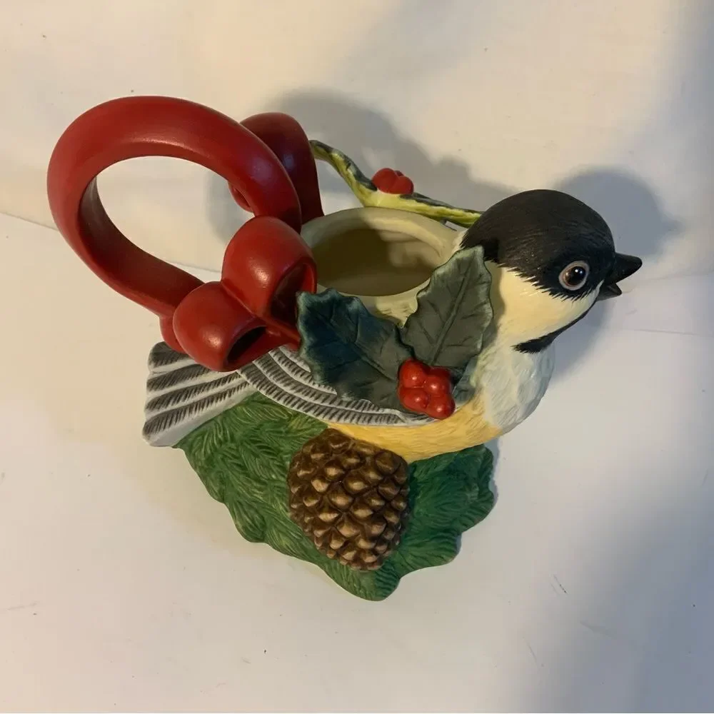 Lenox Chickadee Creamer Figurine For the Holidays Christmas Bird Winter Greeting